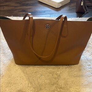 Tory Burch Tan Leather Tote( small 11 inch in height)